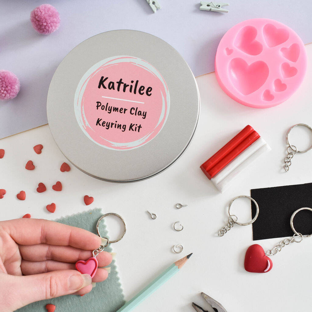 Polymer Clay Heart Keyring Craft Kit By Katrilee