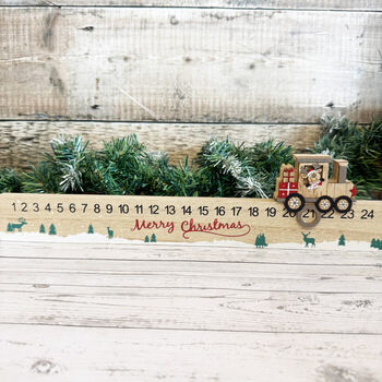Wooden Christmas Train Advent Calendar Countdown, 2 of 5