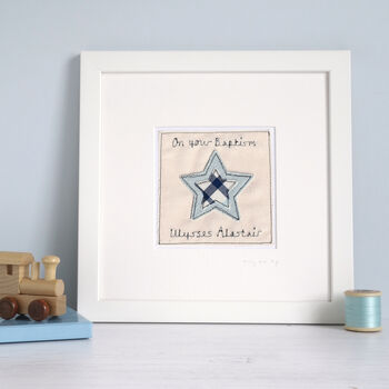 Personalised New Baby Boy / Christening Picture Gift, 5 of 12