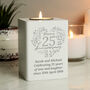 Personalised 25th Silver Anniversary Tea Light Holder, thumbnail 1 of 2