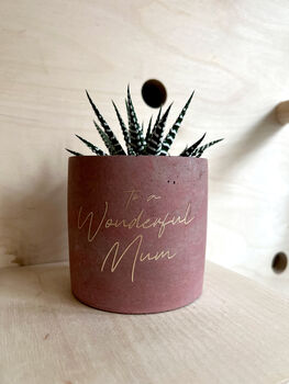 Personalised Concrete Planter With Plant, 4 of 7