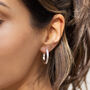 Lucia Rhinestone Hoop Earrings Silver, thumbnail 1 of 3