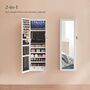 Lockable Hanging White Jewellery Cabinet Armoire, thumbnail 4 of 7