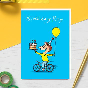 Birthday Boy On Bike Children's Birthday Card By Cardinky ...