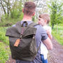 Personalised Monogram Baby Changing Waxed Backpack, thumbnail 2 of 11