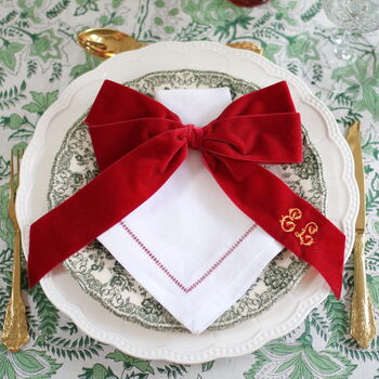 Extra Large Personalised Bow For Napkins – Double Velvet Bow, 5 of 11