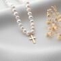 Pearl Necklace With Cross Charm, thumbnail 5 of 7