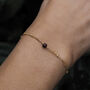 January Birthstone Garnet Gold Bracelet, thumbnail 1 of 4