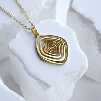 Spiral Swirl Maze Necklace 18 K Gold, 5 of 8