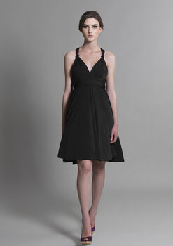 Black Multiway Knee Length Dress, 7 of 8