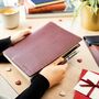 Personalised Premium Leather Notebook With Pen Holder Valentine's Day Gift For Him Or Her, thumbnail 1 of 12