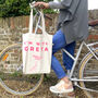 I'm With Greta Recycled Fabric Slogan Tote, thumbnail 3 of 7