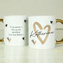Personalised Hearts Gold Handled Ceramic Mug, thumbnail 7 of 8