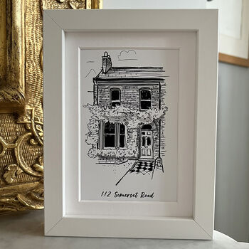 Personalised Framed Line Drawing Of A House, 2 of 4