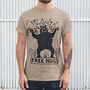 Free Hugs Festival Bear Adult Men's T Shirt, thumbnail 6 of 10