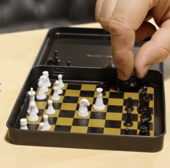 Personalised Travel Metal Chess Set, 4 of 5