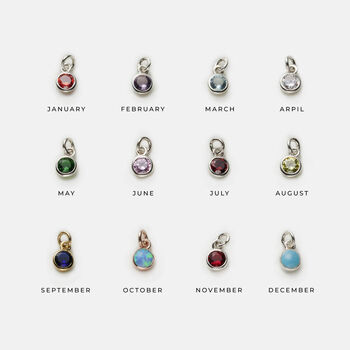 Italic Initial And Birthstone Charm Bangle, 5 of 7