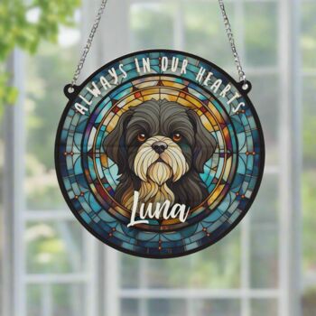 Shih Tzu Black And White Memorial Suncatcher, 4 of 6