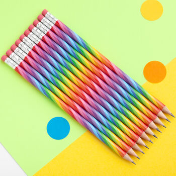 Colourful Rainbow Stripe Pencil, 3 of 6