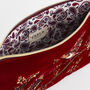 Robin Love Embroidered Red Medium Pouch, thumbnail 6 of 7