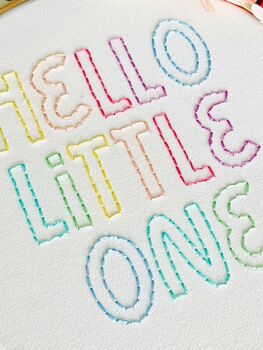Hello Little One Embroidery Hoop Kit, 3 of 4