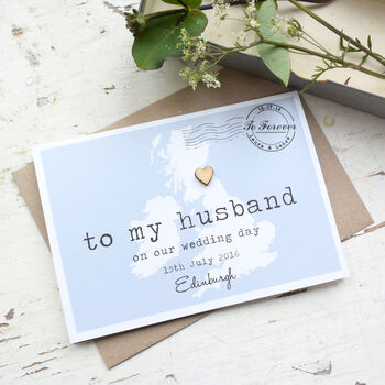 Personalised 'To My Husband' On Our Wedding Day Card, 3 of 5