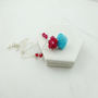 Turquoise And Ruby Necklace In Sterling Silver, thumbnail 2 of 3