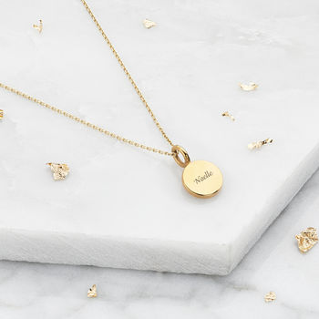 Extra Small Gold Or Silver Personalised Disc Necklace, 2 of 10