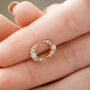 Crystal Opal Crescent Moon Earrings, thumbnail 2 of 10
