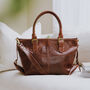 Large Brown Leather Tote Bag With Crossbody Strap, thumbnail 1 of 5