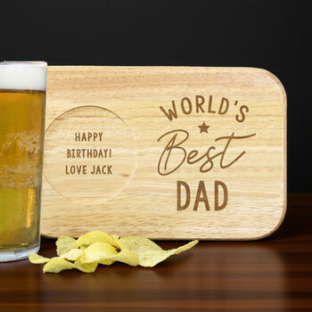 Personalised World's Best Wooden Coaster Tray, 5 of 8