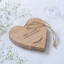 Personalised Name And Date Oak Heart, thumbnail 1 of 1