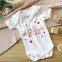 Personalised First Valentine's Day 2024 Babygrow, thumbnail 4 of 6
