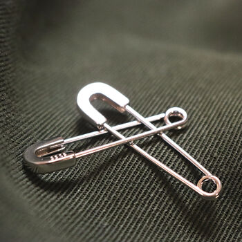 Safety Pin Earrings Sterling Silver, 3 of 3