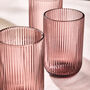 Palermo Set Of Four Amethyst Ribbed Highball Tumblers, thumbnail 3 of 5