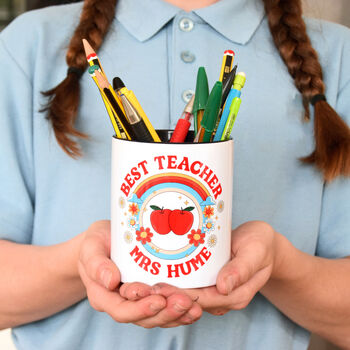 Personalised Retro Pen Pot For Teacher, 5 of 6