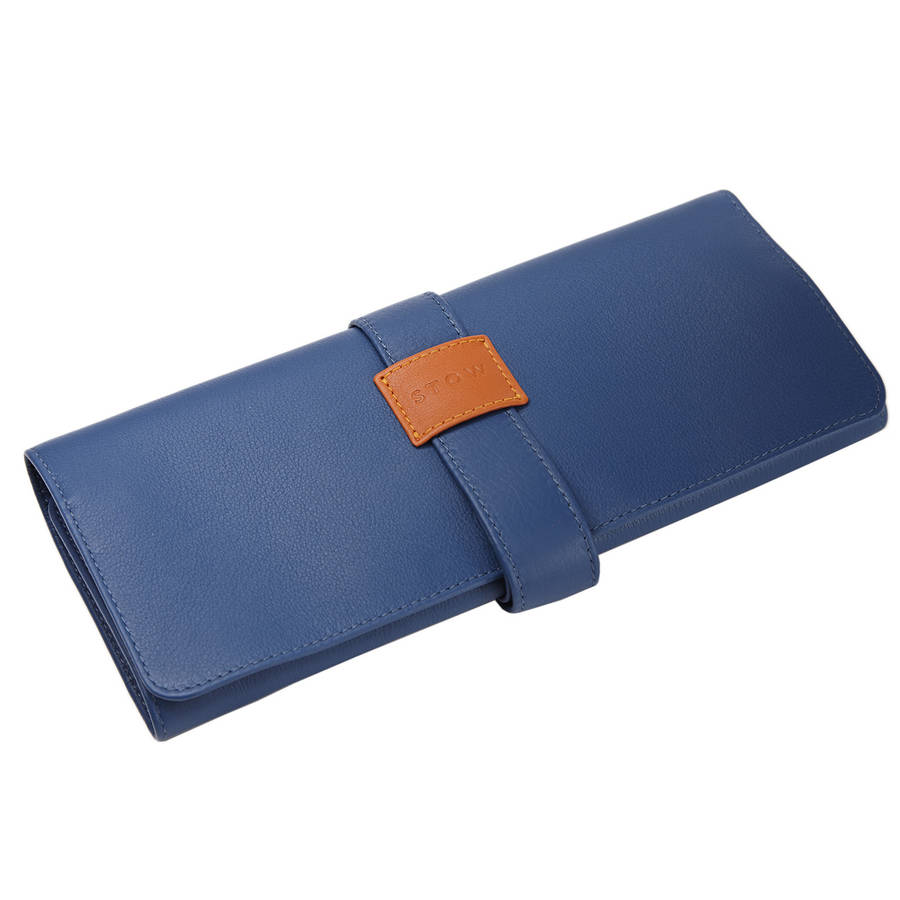 leather jewellery roll for travel by stow