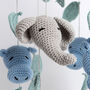 Hippo And Elephant Baby Mobile Easy Crochet Kit, thumbnail 4 of 7