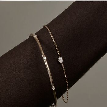 Diamond Cuff Bracelet Gold Vermeil, 2 of 4