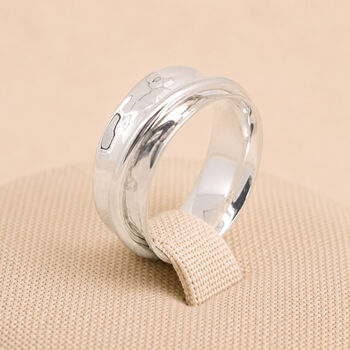 Personalised Sterling Silver Single Wide Spinner Ring, 3 of 10