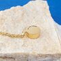 Gold Personalised Circle Pendant, Name Necklace For Men And Women, thumbnail 2 of 7