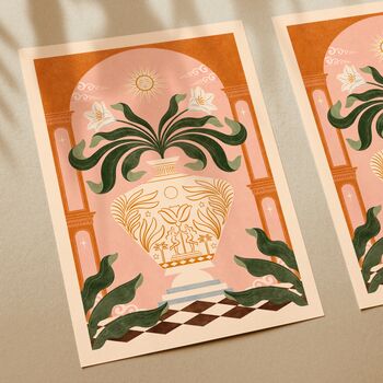 Vase Botanique, Floral Vase Bohemian Botanical Art Print, Flower Poster, 2 of 3