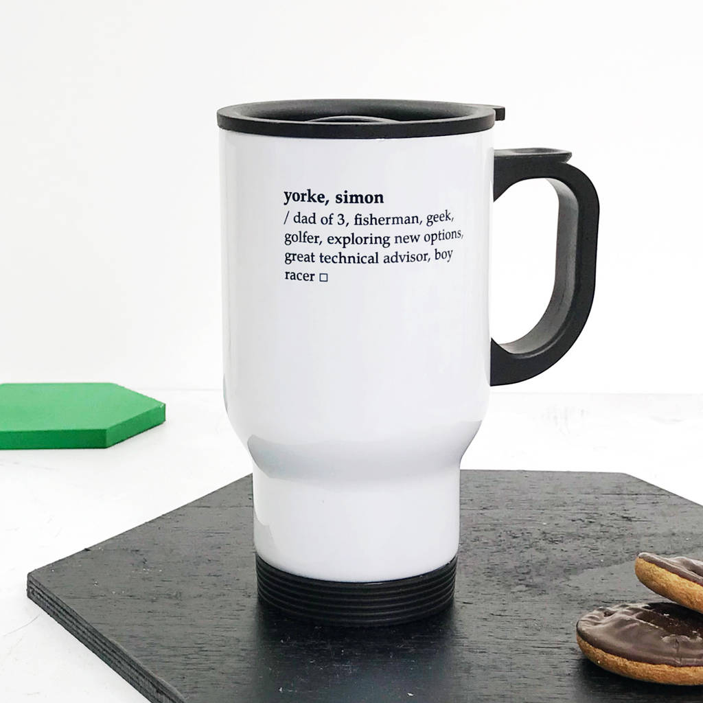 personalised definition travel mug