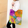 Reversible Large Leopard Print Floral Beach Tote Bag, thumbnail 3 of 11