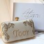 Ivory Personalised Rose Lock Clutch, thumbnail 1 of 2