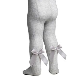 White Jacquard Tights With Bow Detail, 7 of 12