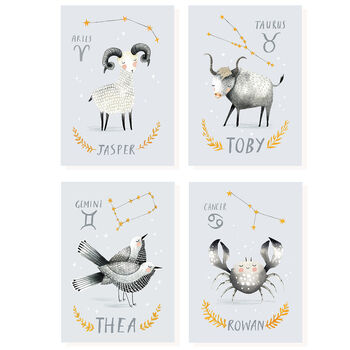 Personalised Star Sign Illustrated Print, 4 of 12