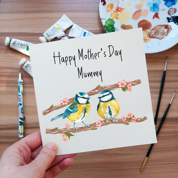 Personalised Blue Tit Mother's Day Card, 5 of 6