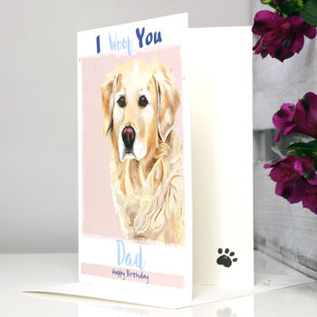 Personalised 'I Woof You' Dog Birthday Card, 4 of 7