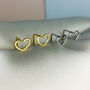 Sterling Silver Minimalist Heart Hook Earrings, thumbnail 3 of 7